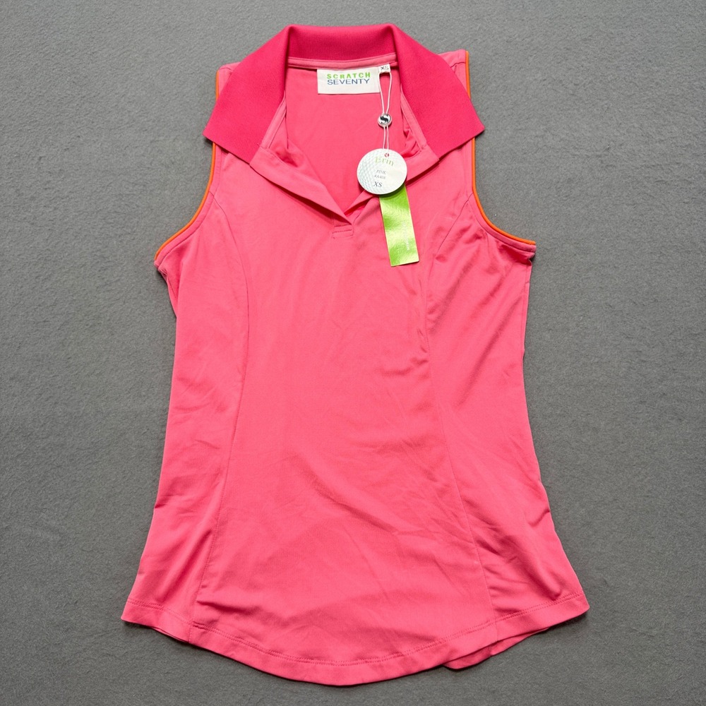 NEW Scratch Seventy Polo Women's XS Pink Erin Sleeveless Activewear Tennis Golf